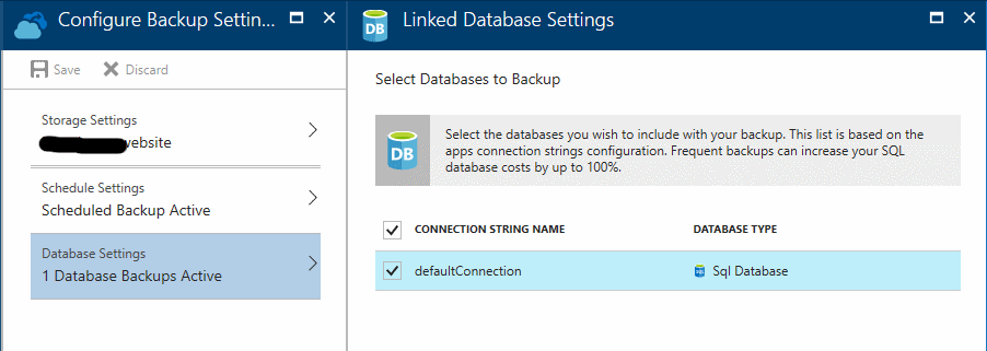 azure database backups